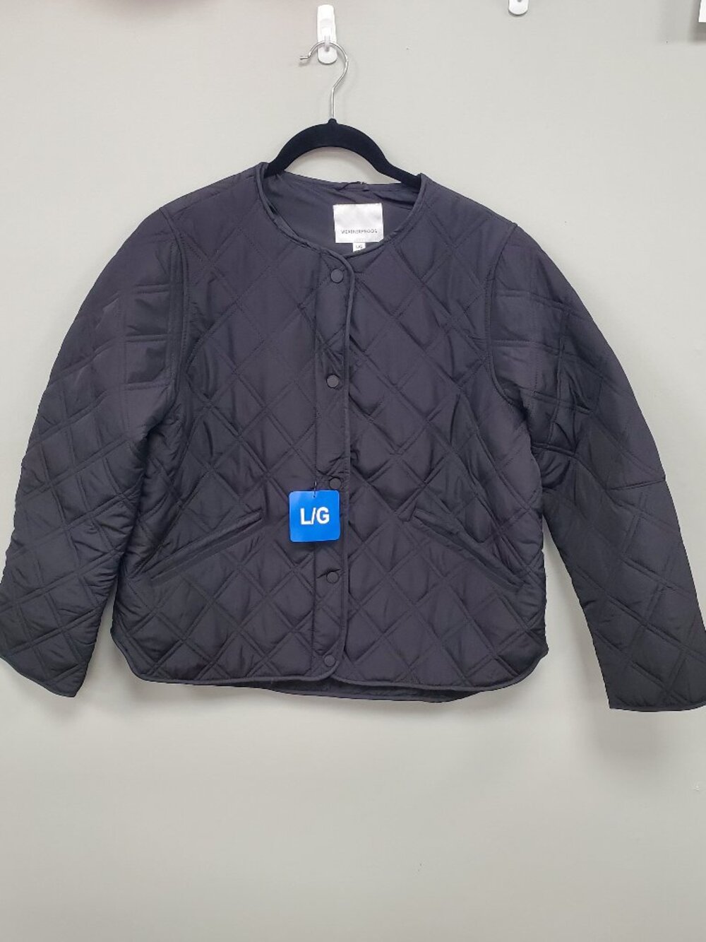 Weatherproof Women's Collarless Quilted Jacket In Black